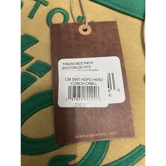 NWT Mitchell & Ness NBA Boston Celtics Head Coach Script Hoodie Mens L $110 - Picture 3 of 5